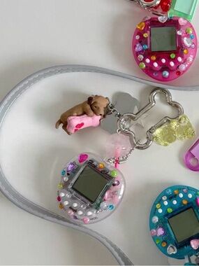 Tamagotchi Virtual Pet Rhinestone Bear Puppy Bone Charm Electronic Pet Toy